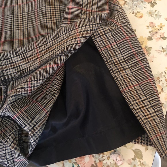 Vintage Joan Leslie Houndstooth Tartan Black, White, Red Dark Academia Skirt - Picture 8 of 9